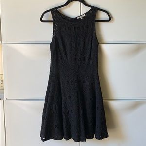 BB Dakota Black Renley Lace Fit & Flare Dress